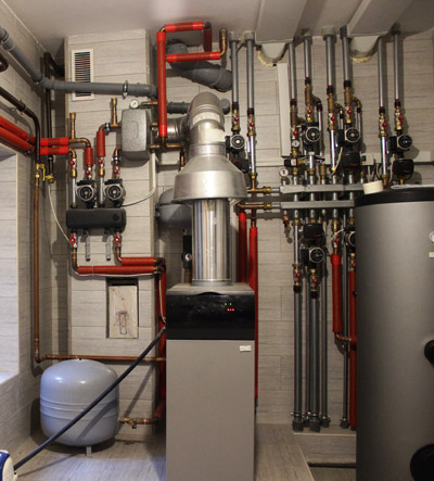 Autonomous heating system in the boiler room