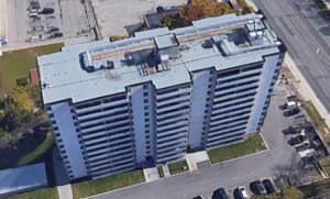 Aerial photoof of building's roof